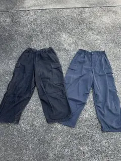 カーゴパンツ 黒 ネイビー 2点セットのサムネイル