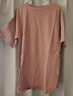 リブ素材 ピンク Tシャツ 半袖GU