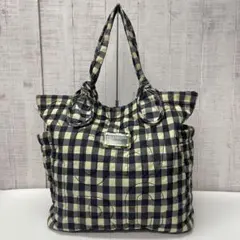 MARC BY MARC JACOBS 大容量 黒と白のチェック柄バッグ