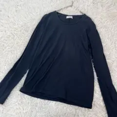 エディフィス ロングスリーブ カットソー ネイビーブラック 綿100 日本製