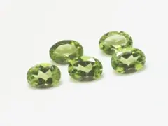 ペリドット6x8mmオーバル 5ピース 約6.08ct 特別価格