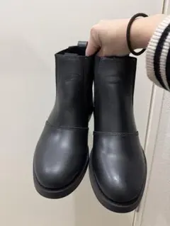 ブラック サイドゴアブーツ レザー