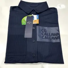 新品 Callaway ネイビーストライプ シャツ L