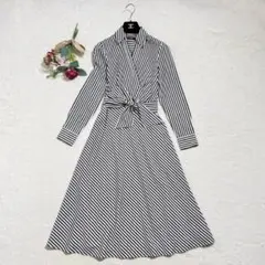 美品　ローレン ラルフローレン　ストライプワンピース　ロング　現行QR