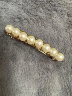 【ハンドメイド】コットンパール　バレッタ