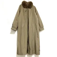 80–90s 日本製 ファー ロングコート M相当 ベージュ ヴィンテージ