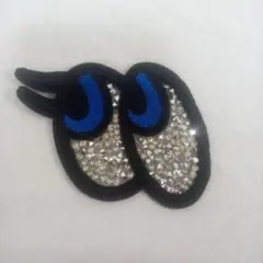 目玉 刺繍とスパンコールのワッペン