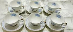 NIKKO ブルー花柄 ティーカップセット 6個