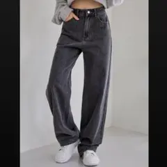 シーイン　DAZY ハイウエスト　ストレートデニム　ダークグレー　Mサイズ