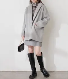 グレー チェスターコート