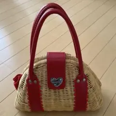 【サマンサベガ/SamanthaVega】 ラタン かごバッグ　レッドのサムネイル