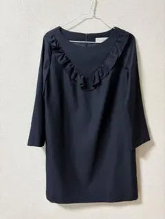 31 Sons de mode フリルワンピース ネイビー