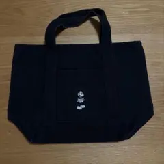 ミッキーマウス 刺繍 キャンバストートバッグ ブラックのサムネイル