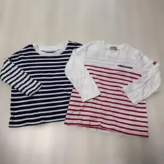 mikiHOUSE UNIQLO ストライプ長袖Tシャツ 2枚セット