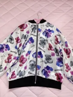 クマ柄 ジップアップパーカー 上着 地雷系 サブカル ユニセックス