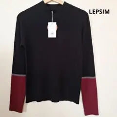 【新品タグ付き】レプシィム　12ゲージ袖配色プルオーバー　ボルドー×ブラック