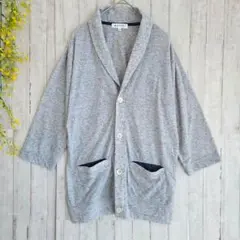 THE SHOP TK　カーディガン　グレー　羽織り　Mサイズ　七分袖　Vネック