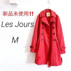 新品未使用‼️Les Jeunes トレンチコート　ピンクM ダブルボタン