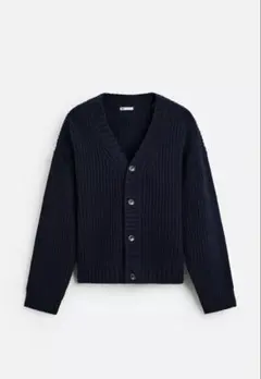 ZARA ウール混テクスチャーニットカーディガン
