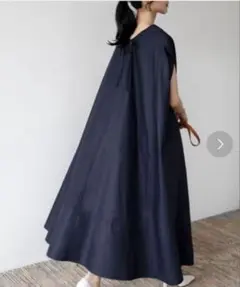 ELFRANKノースリーブロングワンピースネイビー