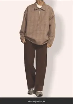 neos ビッグシルエット ハーフジップ チェック アノラックジャケット