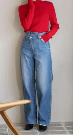 LOWRYS FARM アシメデニムパンツ　美品　希少　Mサイズ　即完