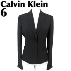 【美品】 Calvin Klein テーラードジャケット 2ボタン 6 ブラック