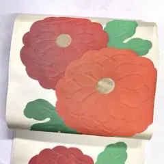 R41開名古屋帯 唐織花柄縞 正絹 着物帯 仕立て上り美品 - メルカリ