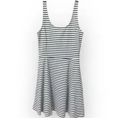DIVIDED H&M ストライプ ワンピース【M】マリン　ネイビー　デート