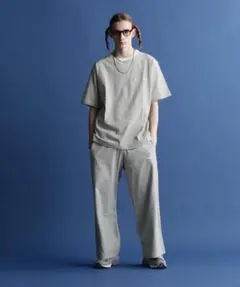 Schott　ブラインド ストライプ Tシャツ　セットアップ　ホワイト