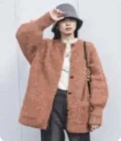 JEANASIS ブラッシュラメオーバーカーディガン