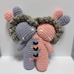 あみぐるみ　うさぎ　2つ子ちゃん