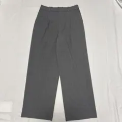 ユニクロ UNIQLO タックワイドパンツ グレー L
