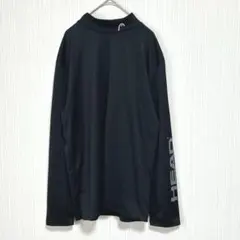 1668 ヘッド 長袖インナー ハイネック 黒 メンズ LL ロゴ トレーニング