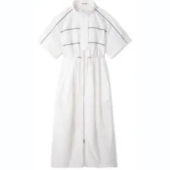 リリーブラウン トラックジャンパーワンピース フロントジップ ホワイト 24SS