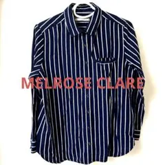 MELROSE CLARE長袖ストライプシャツ　ネイビー/ホワイトのサムネイル