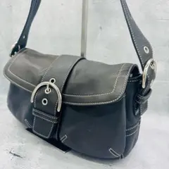 COACHコーチ ソーホーブラックレザーワンショルダーバッグ 3653