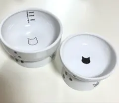 猫壱 フードボウル＆ウォーターボウル&食器トレーセット モフサンド