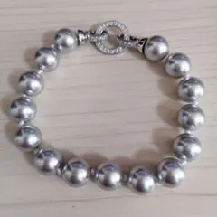 シルバーグレー色 パールビーズ ブレスレット断捨離
