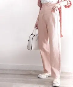 ゆったりハイウエストワイドストレート オーバーサイズ デニムパンツM
