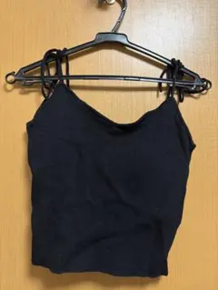 Kastane カップ付ストレッチコットン紐キャミ　黒のサムネイル