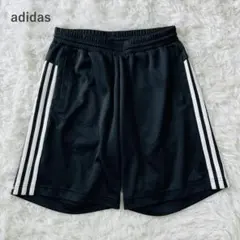 アディダス adidas ハーフパンツ 刺繍ロゴ 三本ライン ウエストゴム M