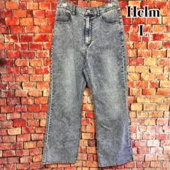 美品☆Helm デニムパンツ　ジーンズ　ウエストゴム　楽ちんデニムブルー　L