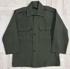80s 韓国軍 ビンテージ ミリタリー ユーティリティ 長袖 シャツ 実物