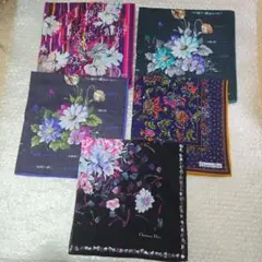 新品　未使用　ChristianDior　ディオール 花柄 ハンカチ 5枚セット