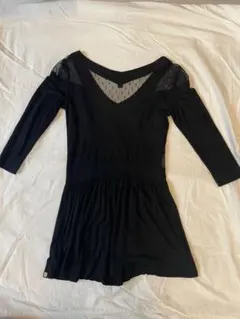 INSIGHT. ブラック Vネック チュニック　ミニワンピース