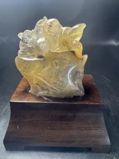 天然髪水晶 瑞獣（貔貅）彫刻印章 印材 書道具 置物 天然石 - メルカリ