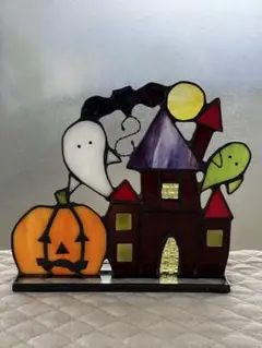 ステンドグラス　オブジェ　ハロウィン