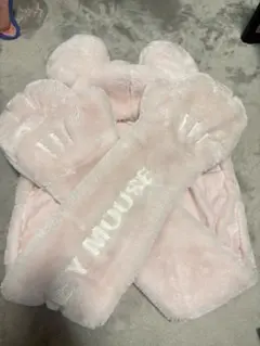 ディズニーマフラーキャップ　ピンク　ファンキャップ