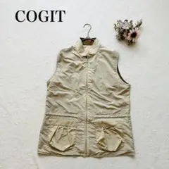 コジット ナイロンベスト(L)フルジップ ハイネック ドローコード ノースリーブ